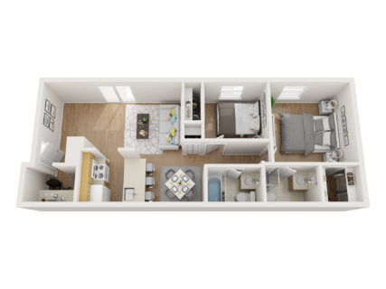2 Bed / 2 Bath / 1,050 sq ft / Availability: Please Call / Deposit: $600+ / Rent: $1,145